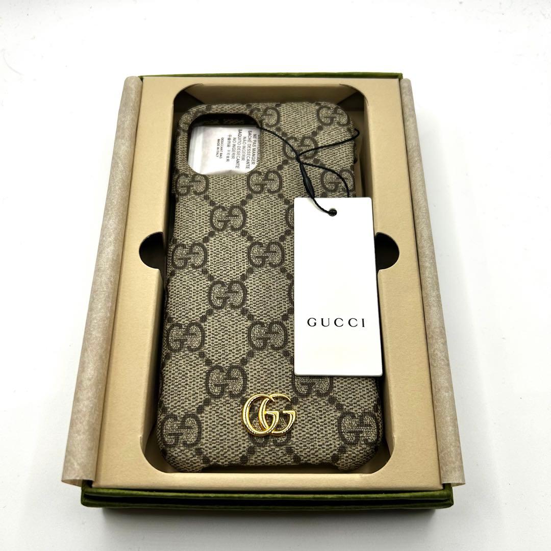 新品未使用タグ付き　GUCCI iPhoneケース　15 マーモント　シマ