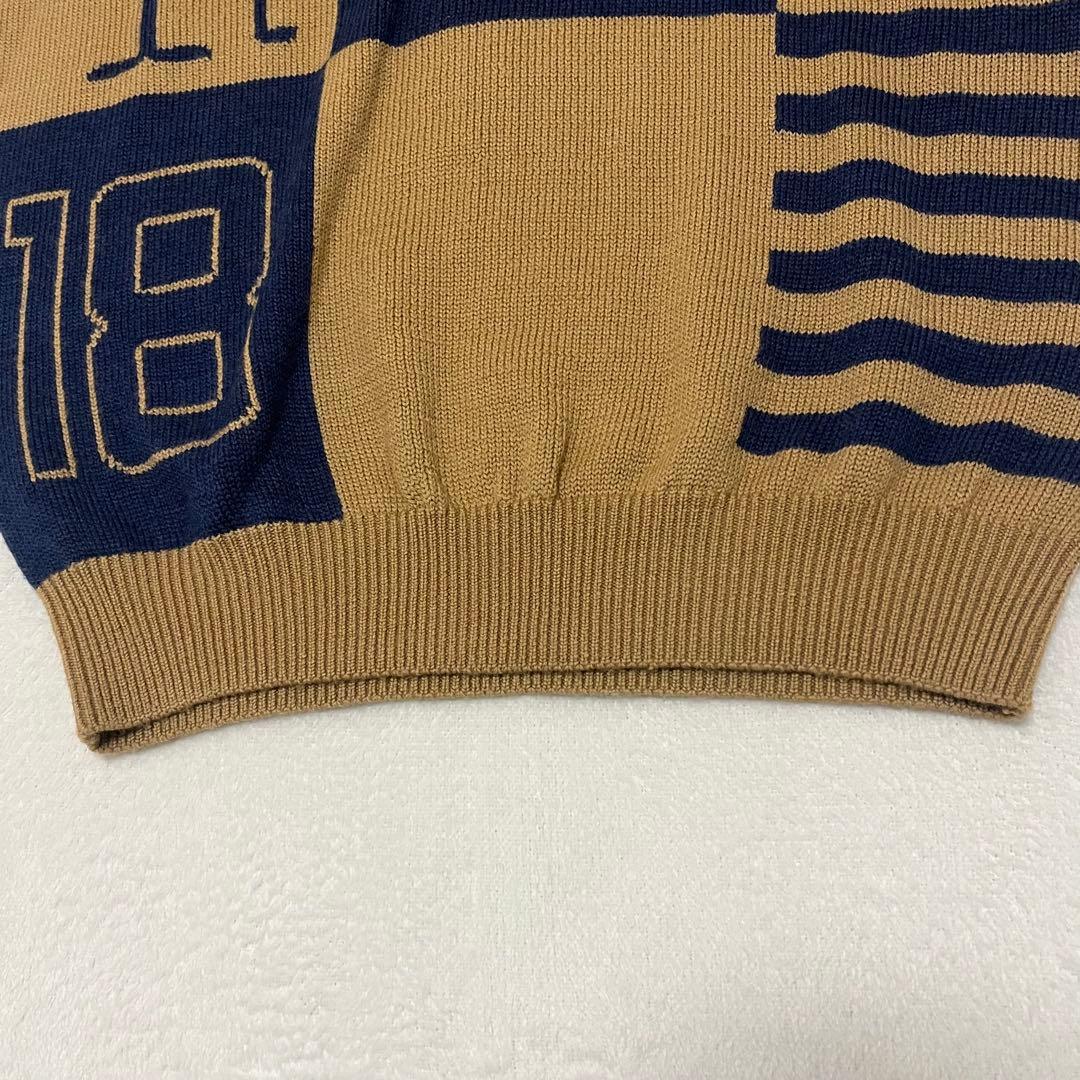 美品 パーリーゲイツ ゴルフ ニット セーター 1 89 ウール キャメル 希少