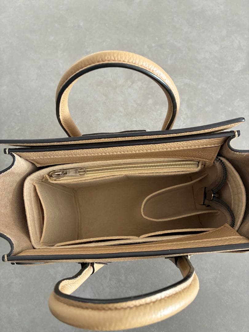 『本日のみ』美品Céline ラゲージナノショッパー　ベージュ ミニハンドバッグ