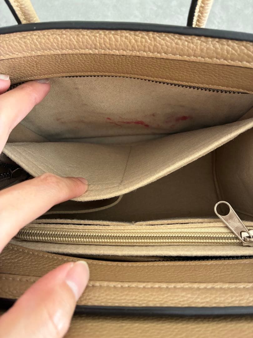 『本日のみ』美品Céline ラゲージナノショッパー　ベージュ ミニハンドバッグ