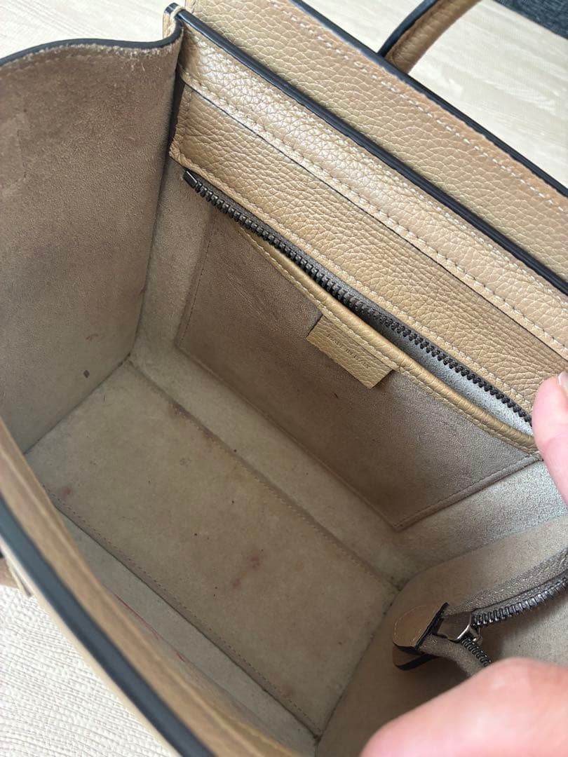 『本日のみ』美品Céline ラゲージナノショッパー　ベージュ ミニハンドバッグ