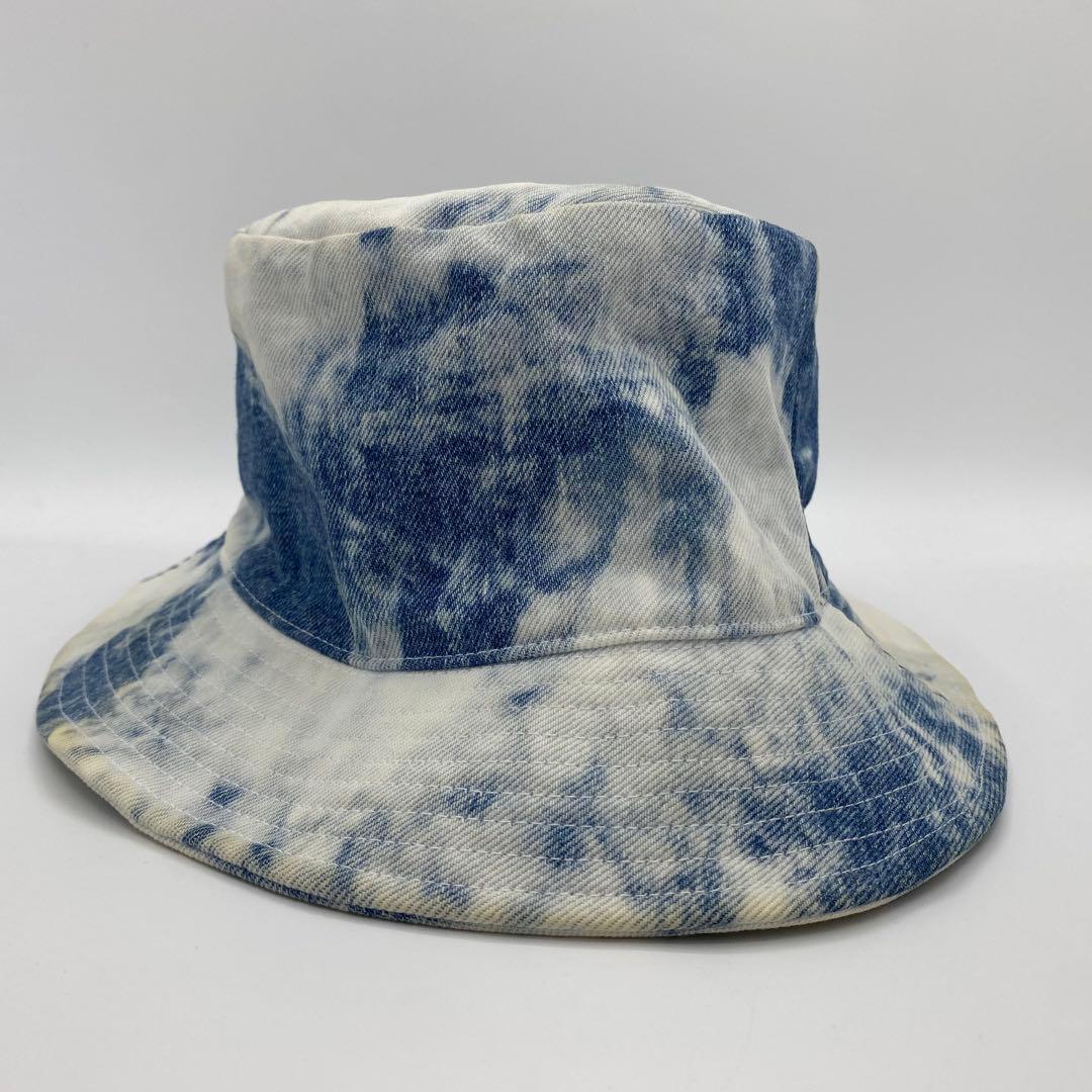 CELINE ハット バケットハット ロゴ タイダイ柄 デニム インディゴ 青