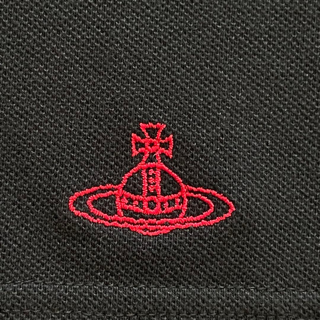 ヴィヴィアンウエストウッド　ラブフリルポロシャツ　オーブ刺繍　半袖　黒　日本製
