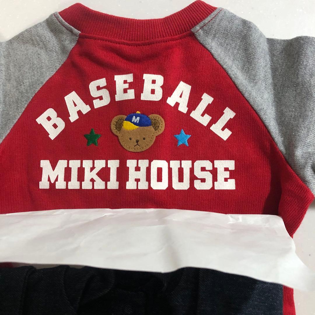 MIKIHOUSE ベースボールロンパース 赤・グレー・紺　新品　日本製　高級