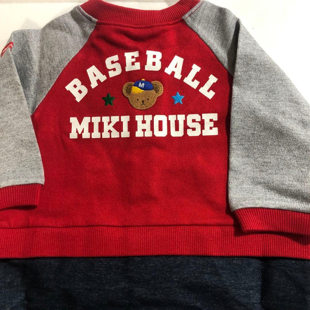 MIKIHOUSE ベースボールロンパース 赤・グレー・紺　新品　日本製　高級