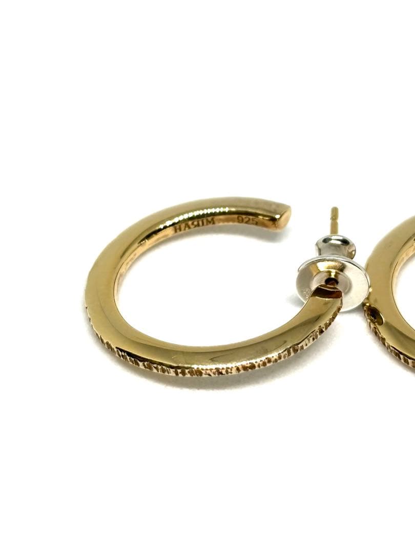 超美品 箱付 タグ付 HARIM ハリム レインピアス K18コーティング