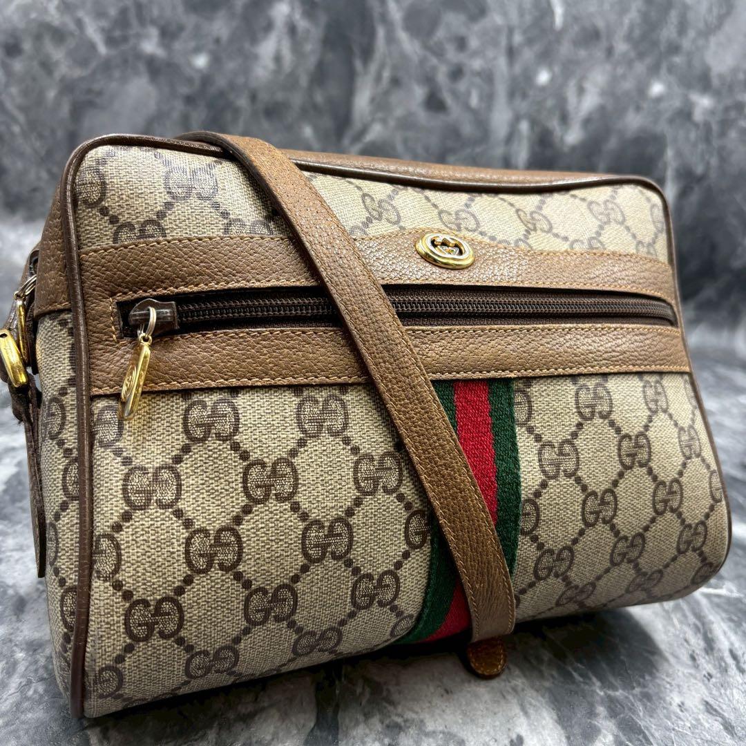 ✨美品✨GUCCI GG シェリーライン ショルダーバッグ ベージュ レザー