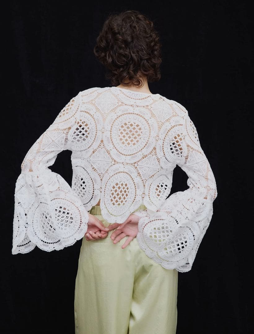 MEDI INDIAN 2WAY BIG LACE TOPSホワイト