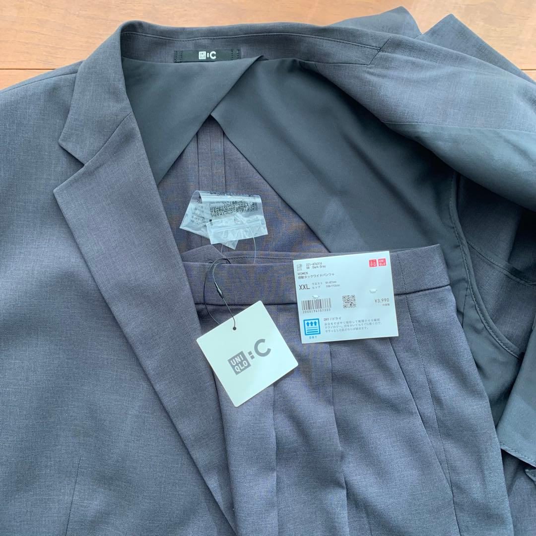 XXL UNIQLOC 感動ダブルジャケット　タックワイドパンツ セットアップ