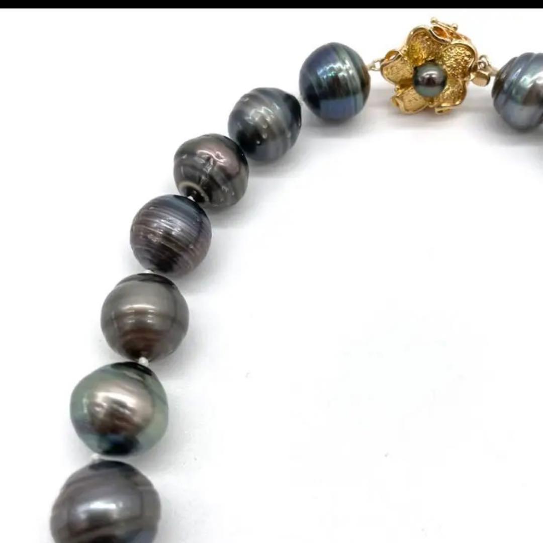 YAMA バロックパール ネックレス 黒真珠 ブラックパール K14金