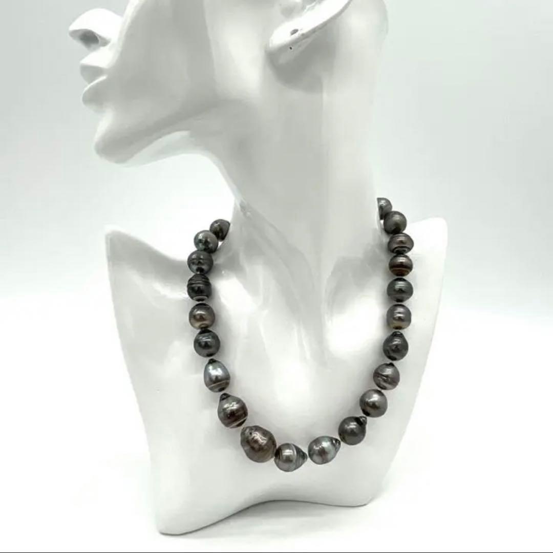 YAMA バロックパール ネックレス 黒真珠 ブラックパール K14金