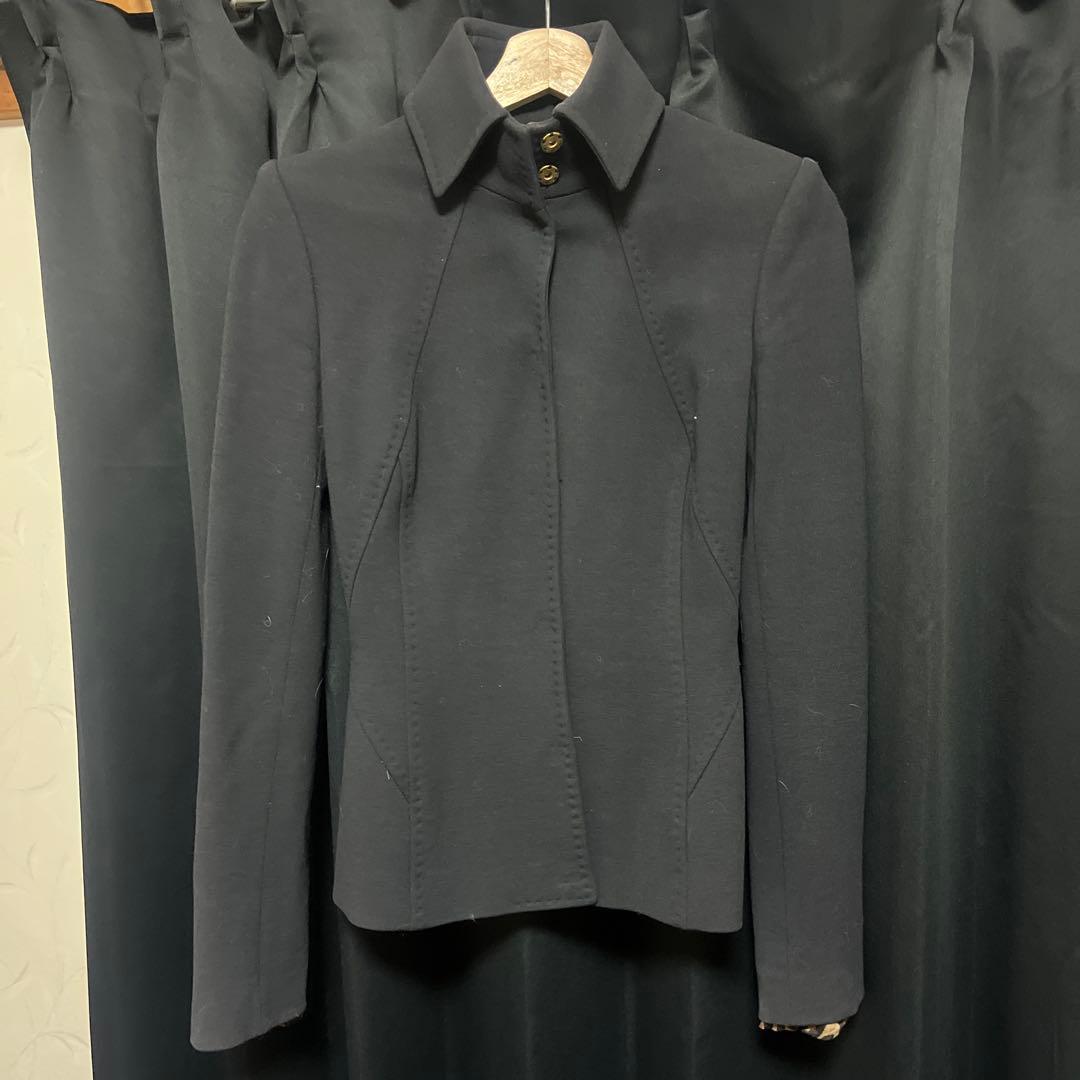 DOLCE & GABBANA テーラードジャケット 黒 ヒョウ柄