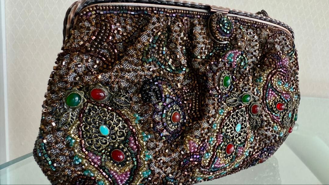 hashimoto ビーズ　ハンドバッグ　はしもと