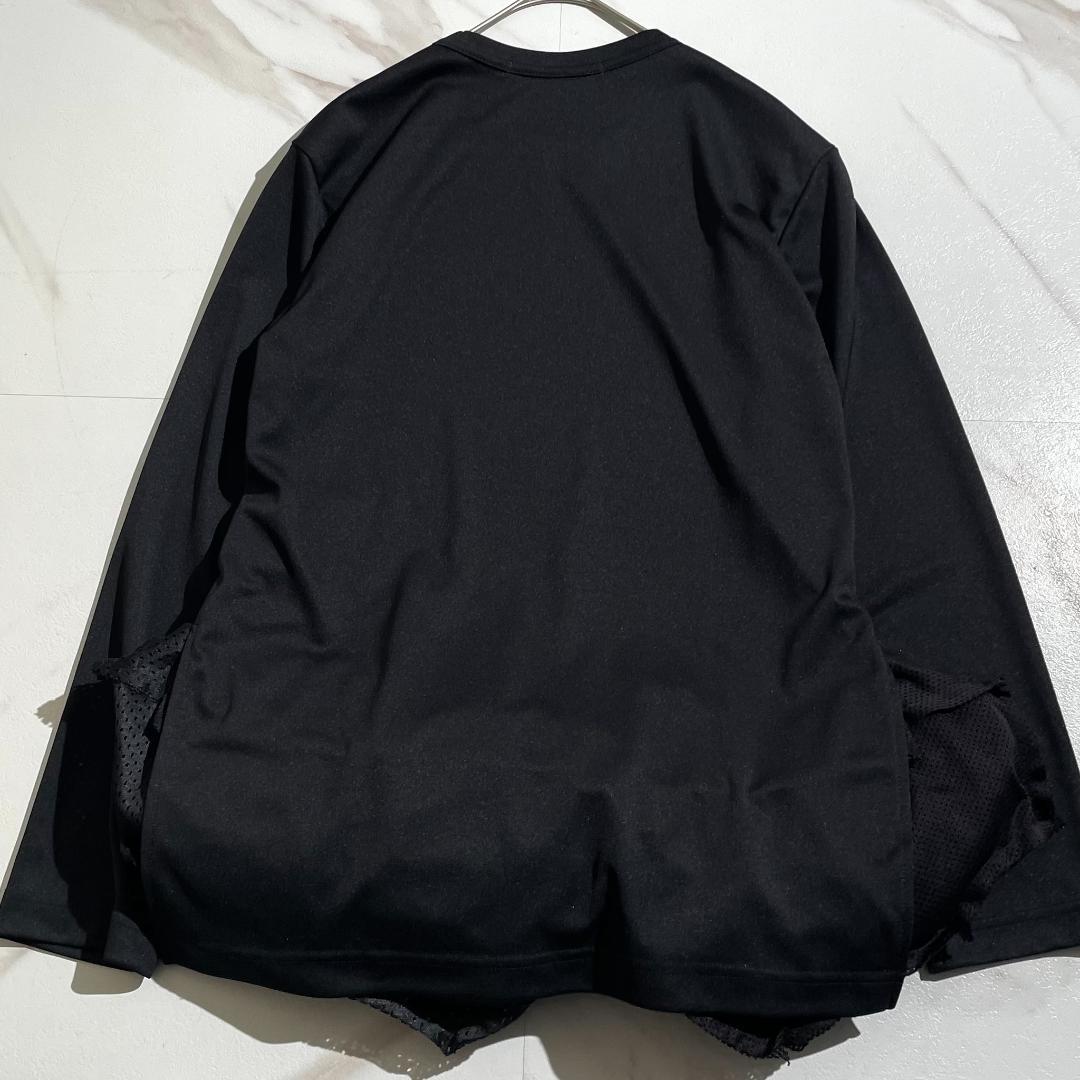 25ss 極美品　コムデギャルソン　3Dメッシュパーツ付き　ロングカットソー　黒