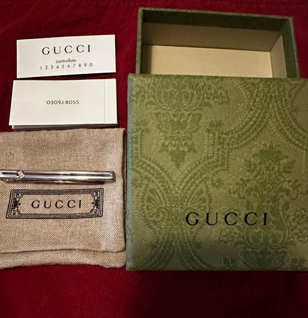 【箱付き完品 ほぼ未使用】GUCCI シルバー ネクタイピン