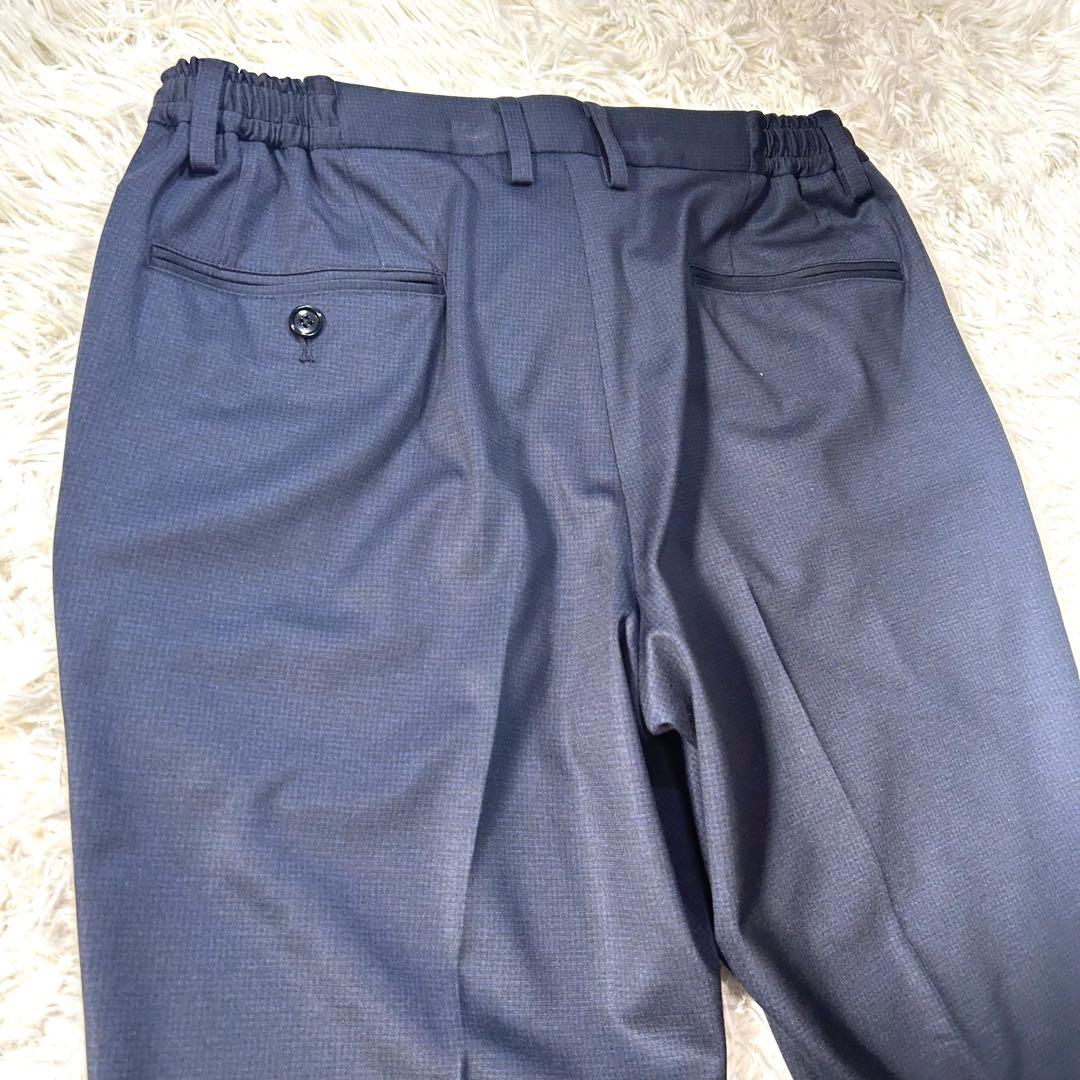 【未使用タグ付】アオキ プリントジャージミニチェックセットアップ ネイビーXL