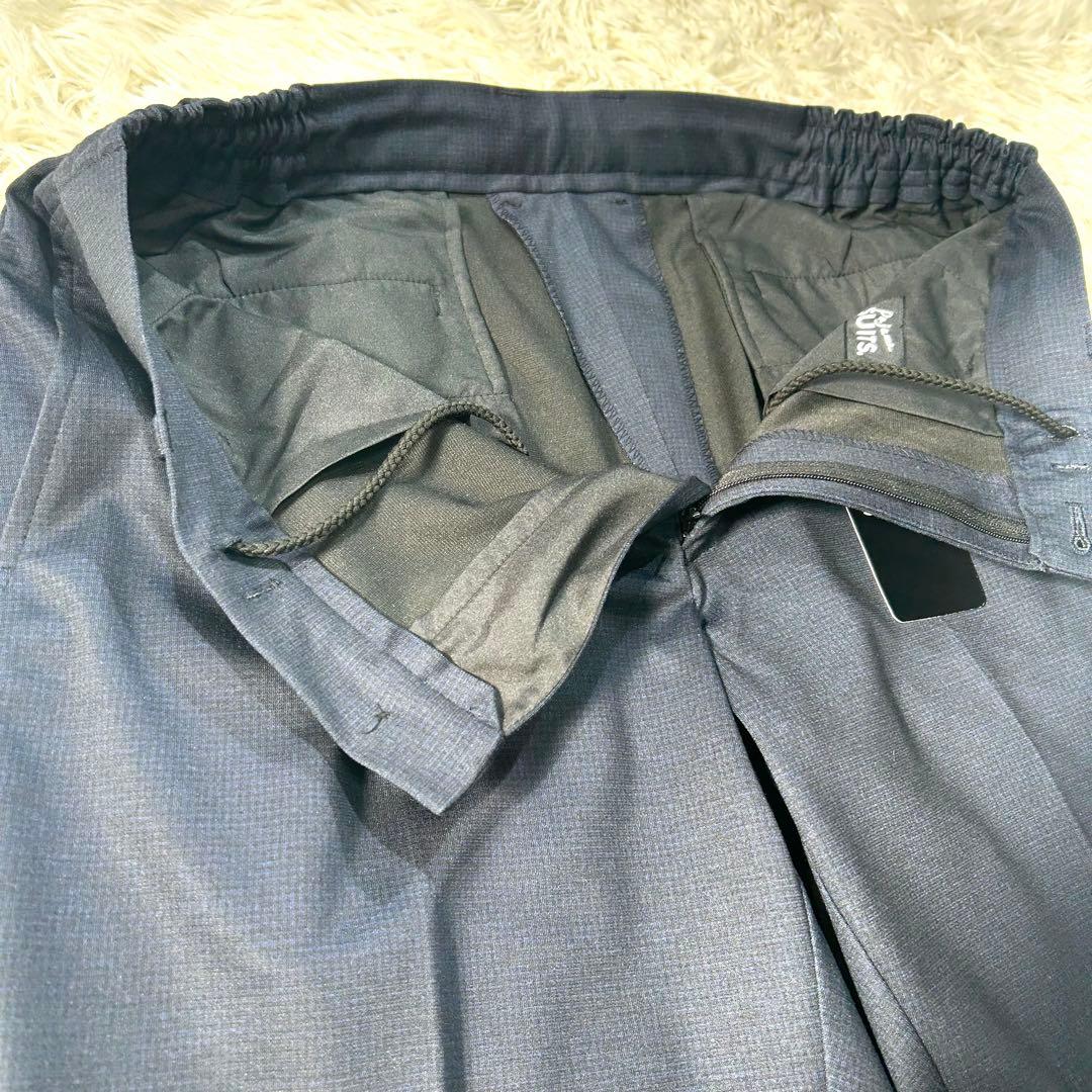 【未使用タグ付】アオキ プリントジャージミニチェックセットアップ ネイビーXL