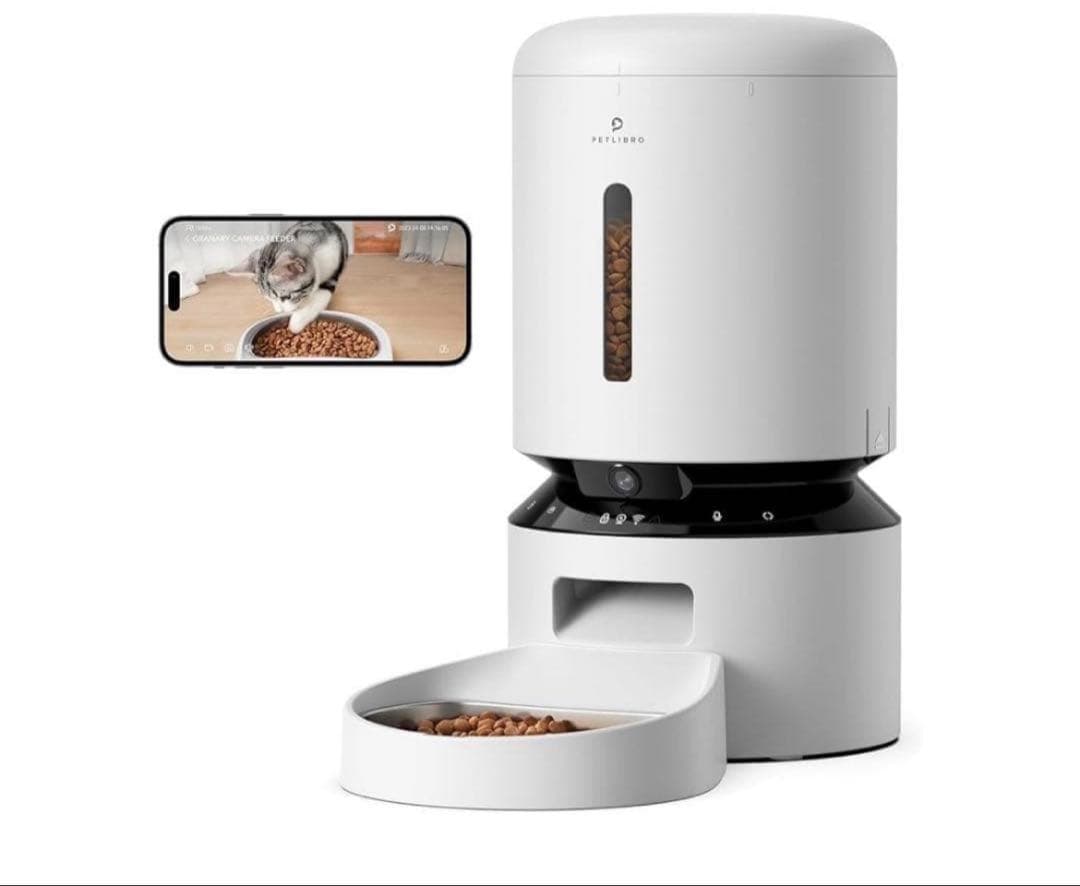 261185 PETLIBRO 自動給餌器 猫 カメラ付き 5L大容量 ホワイト