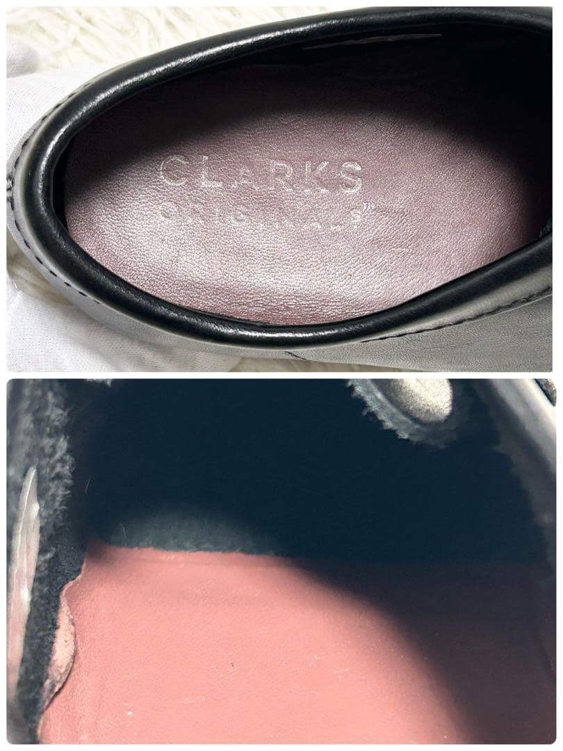 ✨美品✨クラークス Clarksワラビー ブラック オールレザー モカシン26㎝