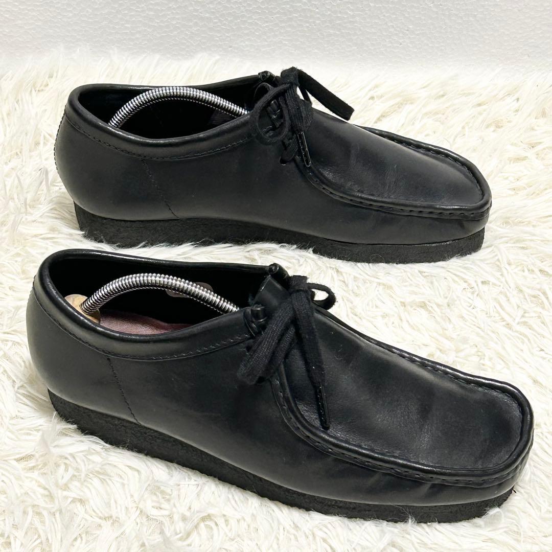 ✨美品✨クラークス Clarksワラビー ブラック オールレザー モカシン26㎝