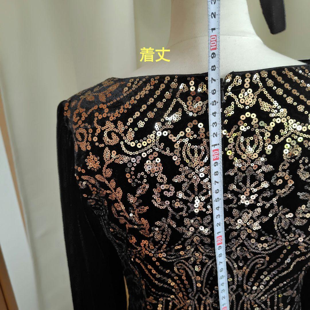 TADASHI SHOJI ベルベットスパンコールワンピース