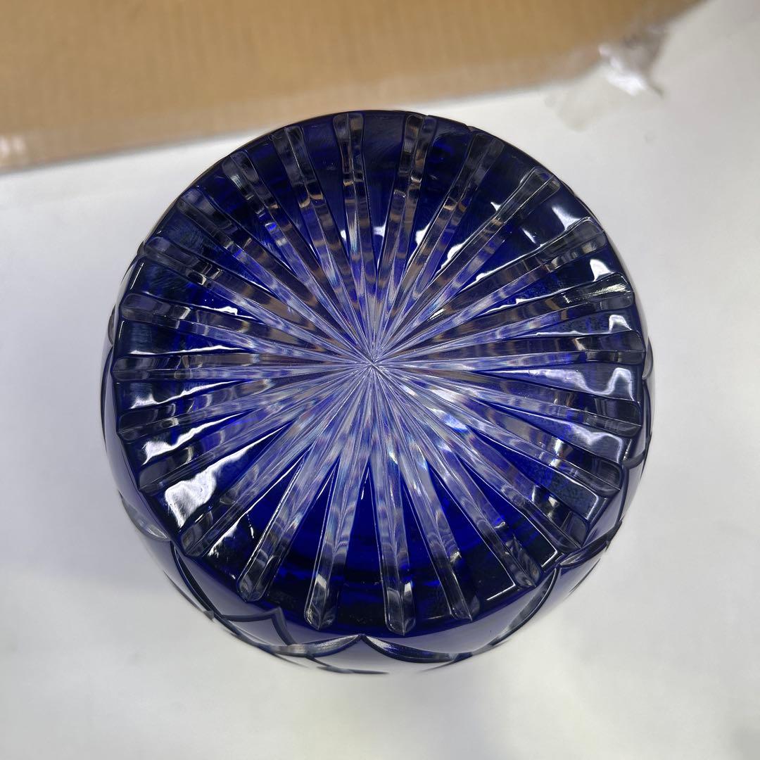 6095【未使用品】ラウジッツァー ドイツ製 切子フラワーベース 花瓶