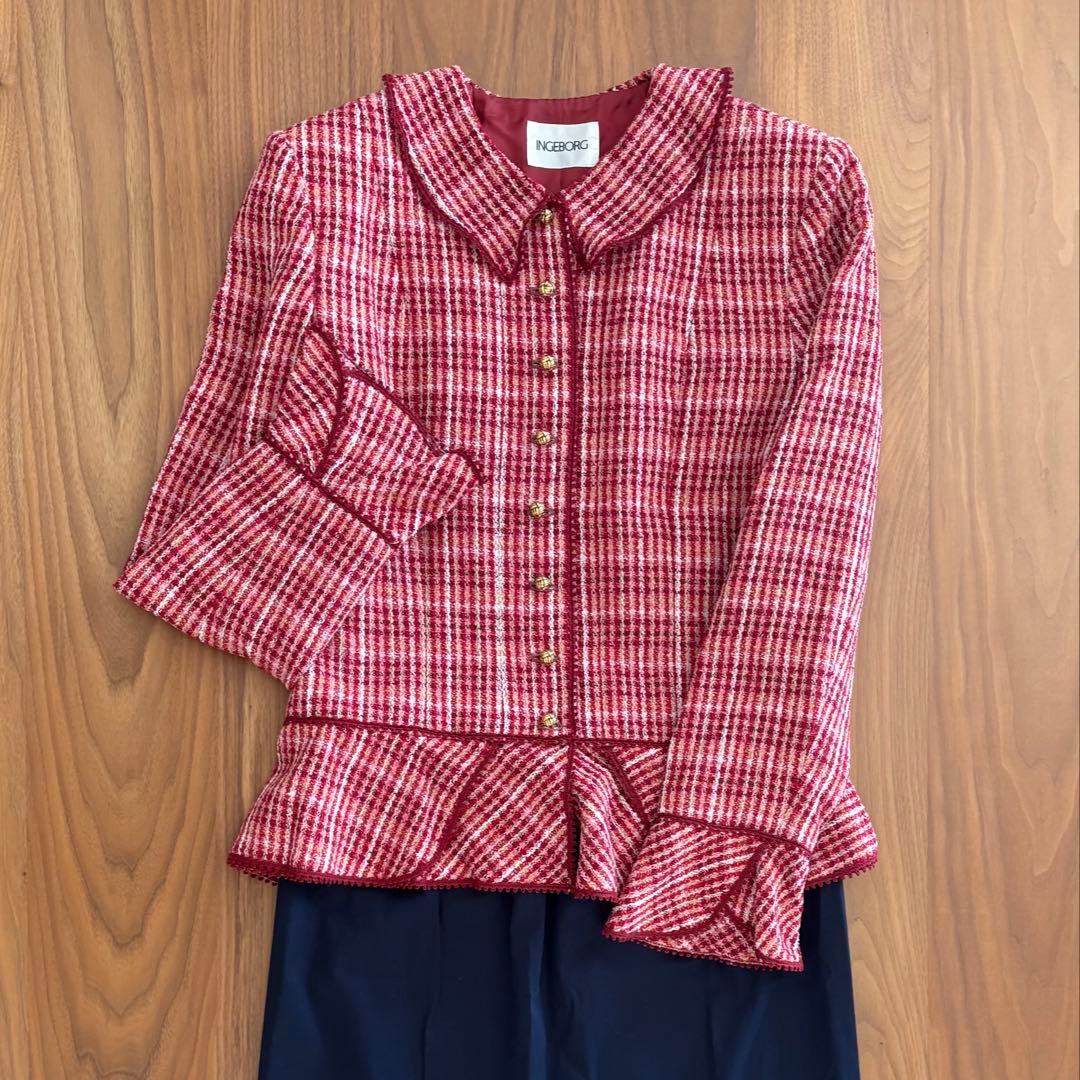 INGEBORG ヴィンテージジャケット ピンクハウス日本製 ツイード 金ボタン