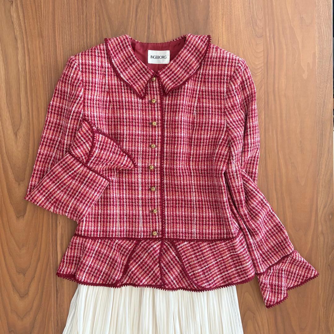 INGEBORG ヴィンテージジャケット ピンクハウス日本製 ツイード 金ボタン