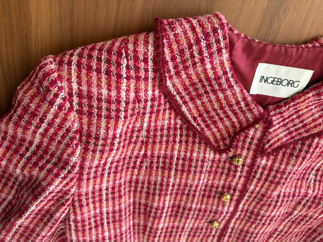 INGEBORG ヴィンテージジャケット ピンクハウス日本製 ツイード 金ボタン