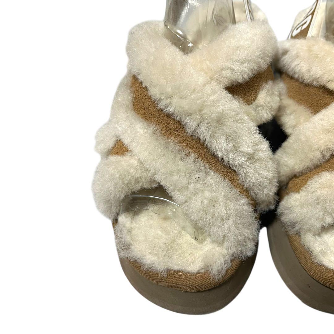 アグ　UGG ディスコクロススライドサンダル 24cm ベージュ ホワイト