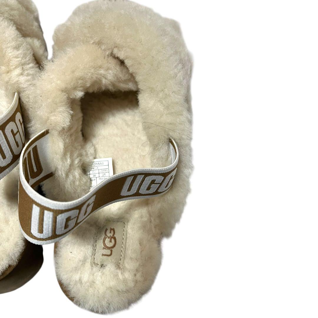 アグ　UGG ディスコクロススライドサンダル 24cm ベージュ ホワイト