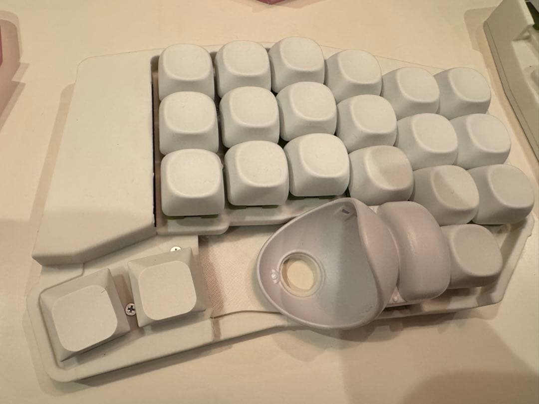 【新品】keyball44 フルフェイスケース　白　純正トラボケース　完成品