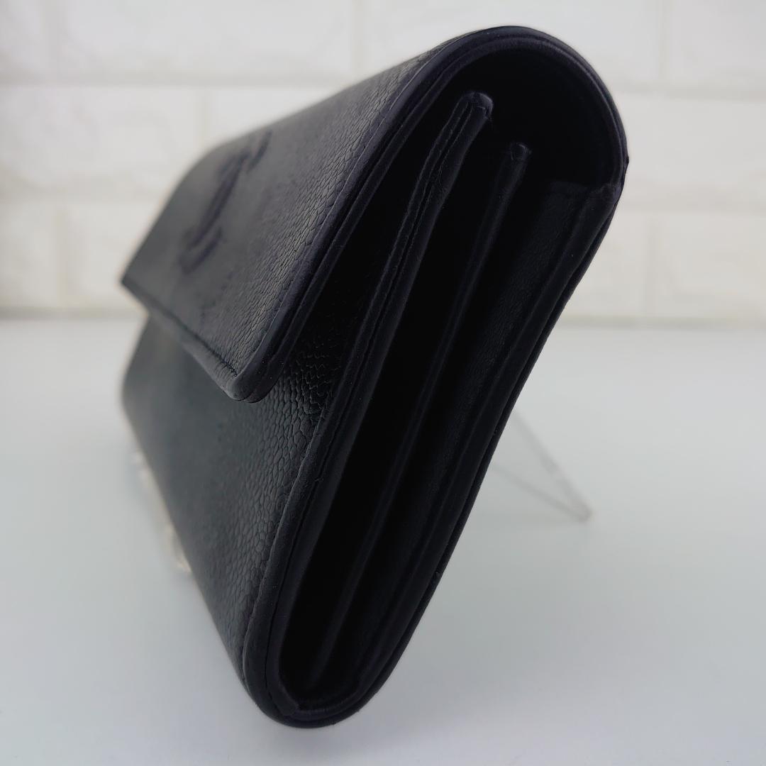 【XYz様用】シャネル　キャビアスキン　フラップ長財布　デカココ　2184