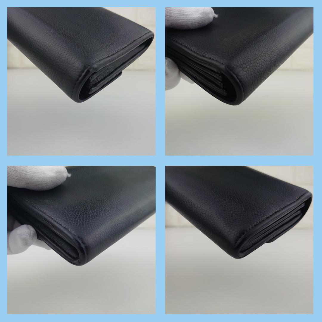 【XYz様用】シャネル　キャビアスキン　フラップ長財布　デカココ　2184