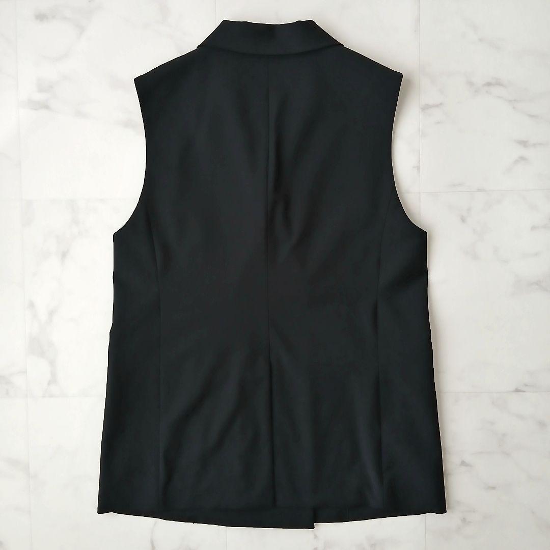 美品 アンタイトル 洗える ウール ダブルブレストベスト M ブラック 日本製