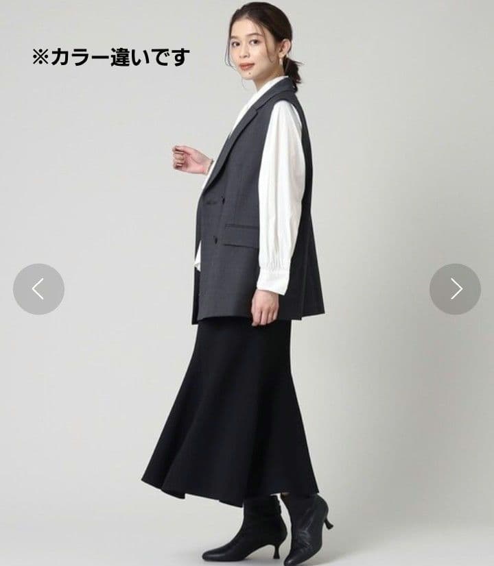 美品 アンタイトル 洗える ウール ダブルブレストベスト M ブラック 日本製