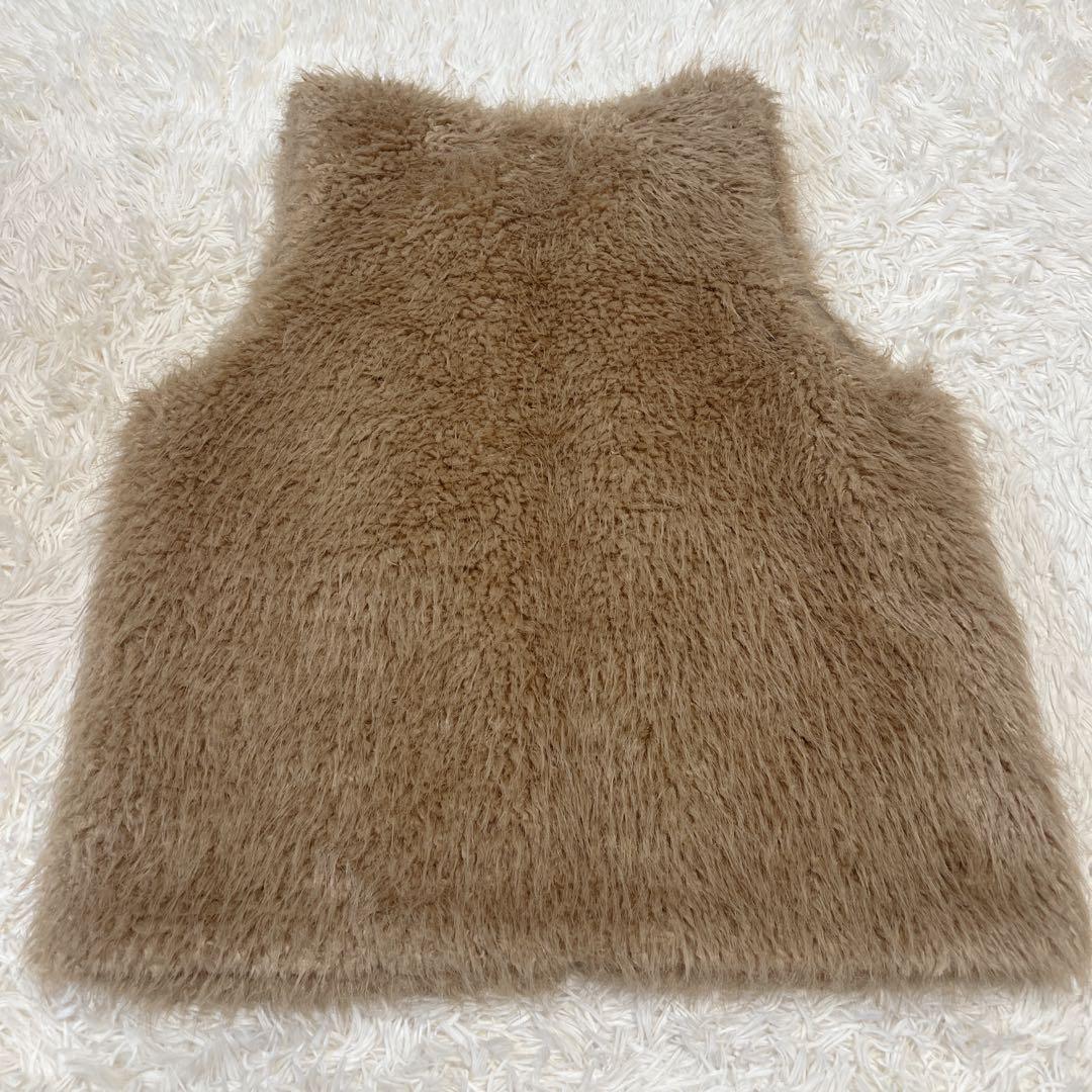《極美品》アナイ　2023 フェイクファー ジレ ベスト ブラウン 38 ロング