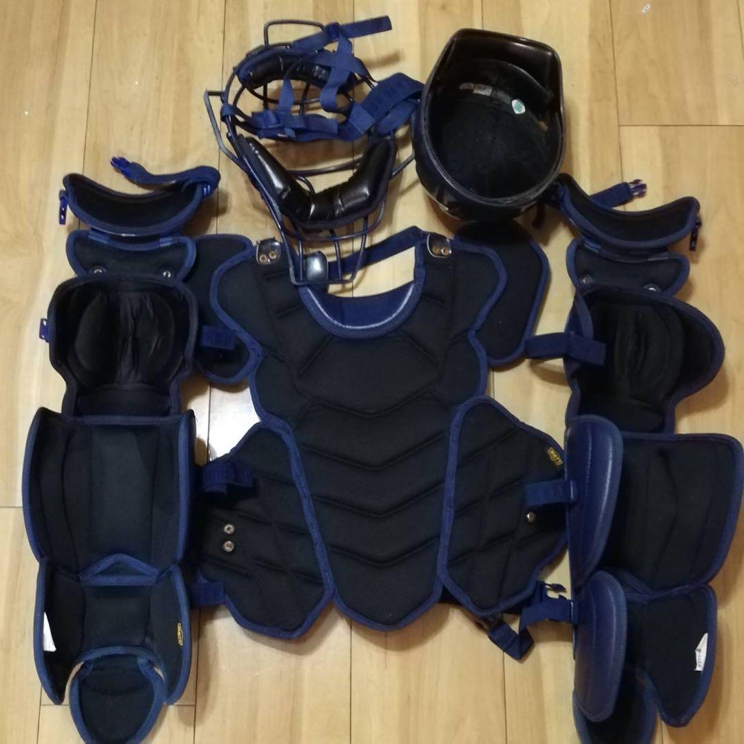 ZETT硬式用 キャッチャー防具セット ネイビー