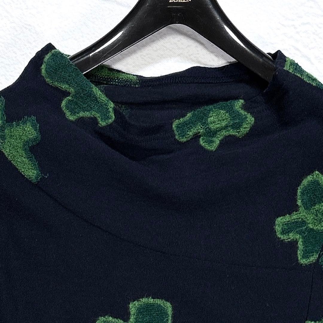 慈雨　センソユニコ　チュニック　カットソー　モックネック　変形　花柄　ジャガード