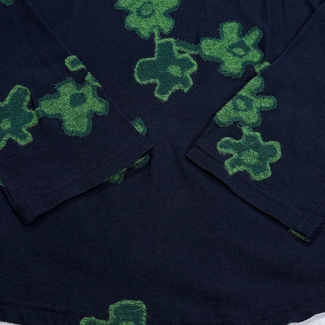 慈雨　センソユニコ　チュニック　カットソー　モックネック　変形　花柄　ジャガード