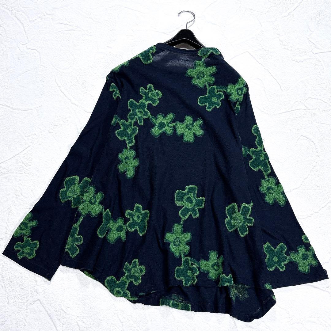 慈雨　センソユニコ　チュニック　カットソー　モックネック　変形　花柄　ジャガード