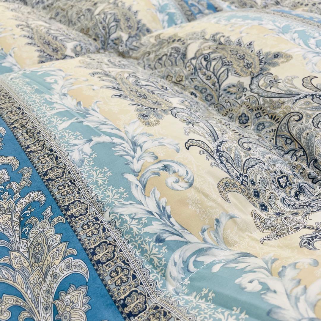 羽毛布団 シングル 増量 抗菌防臭羽毛 ブルー 日本製　特別価格