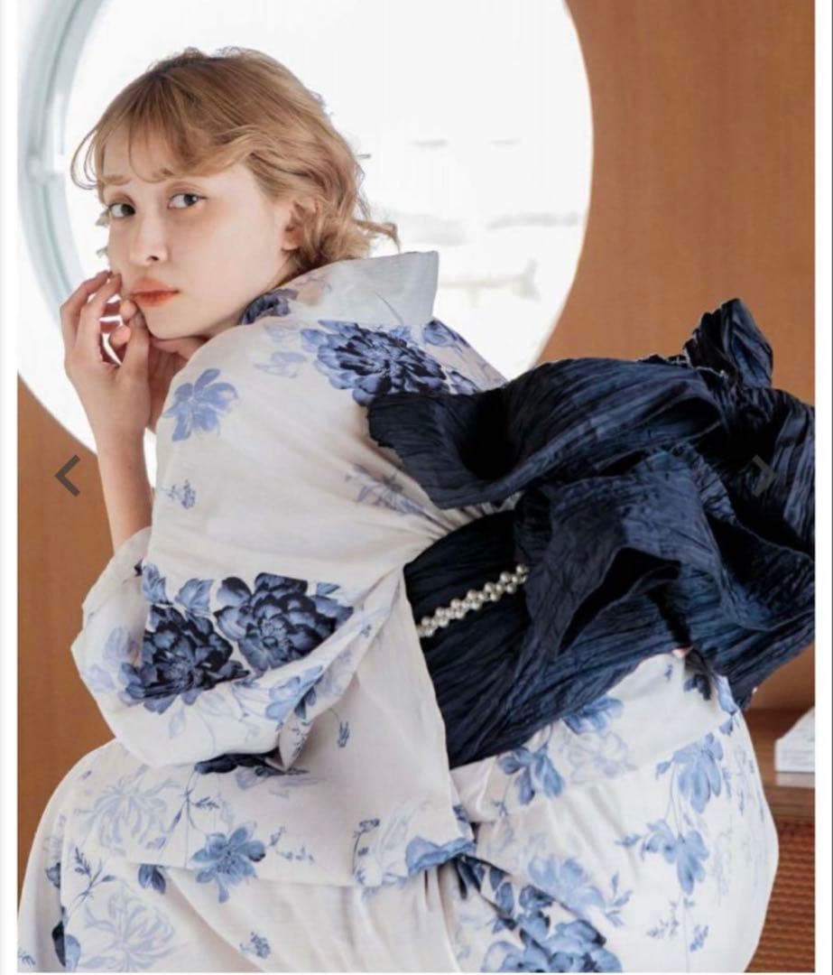 浴衣 Dita 水彩の勿忘草色 浴衣・帯・下駄 ディータ