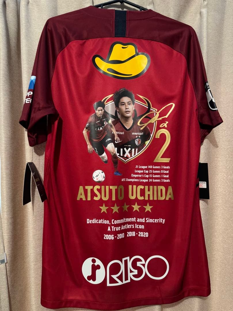 鹿島アントラーズ　内田篤人　ユニフォーム　引退記念