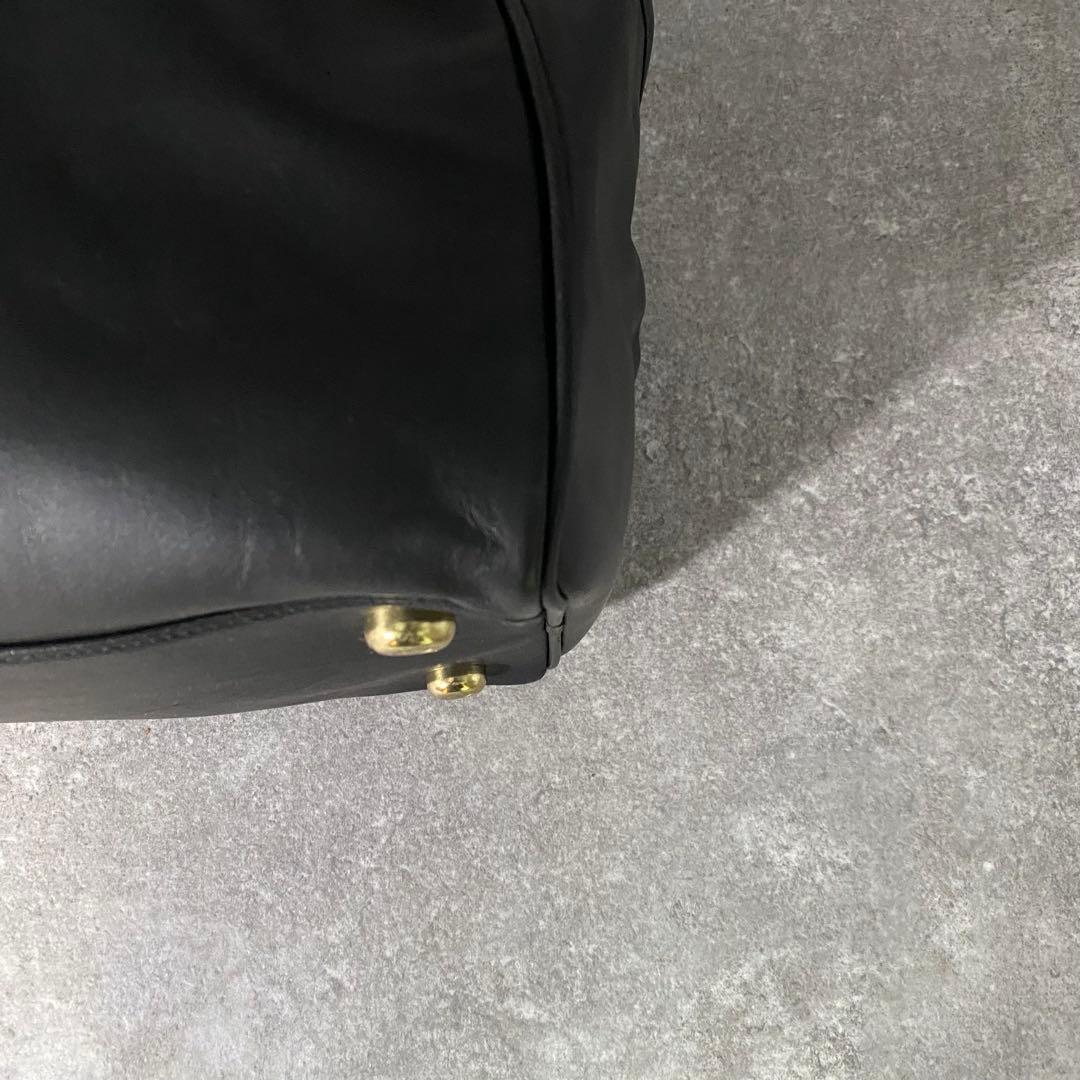 美品 COACH コーチ オールレザー ボストンバッグ ブラック 黒0596