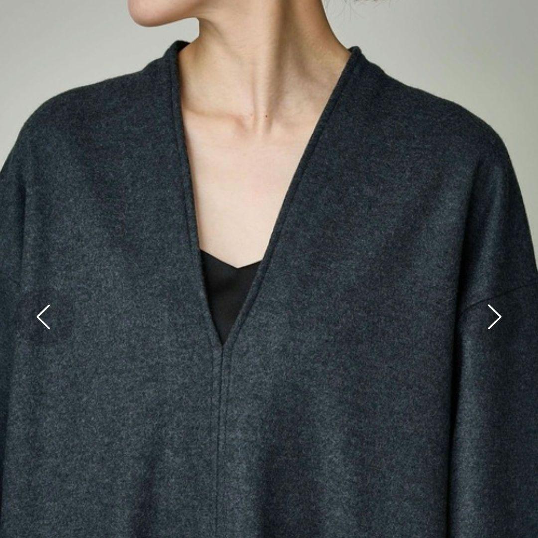 カレンソロジー　メルトンスムースワンピース　チャコールグレー　24AW