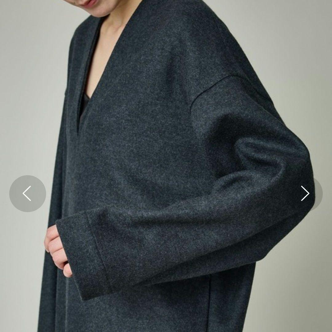 カレンソロジー　メルトンスムースワンピース　チャコールグレー　24AW