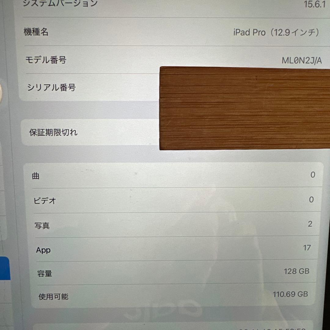 iPad Pro 128GB 12.9インチ WIFIモデル