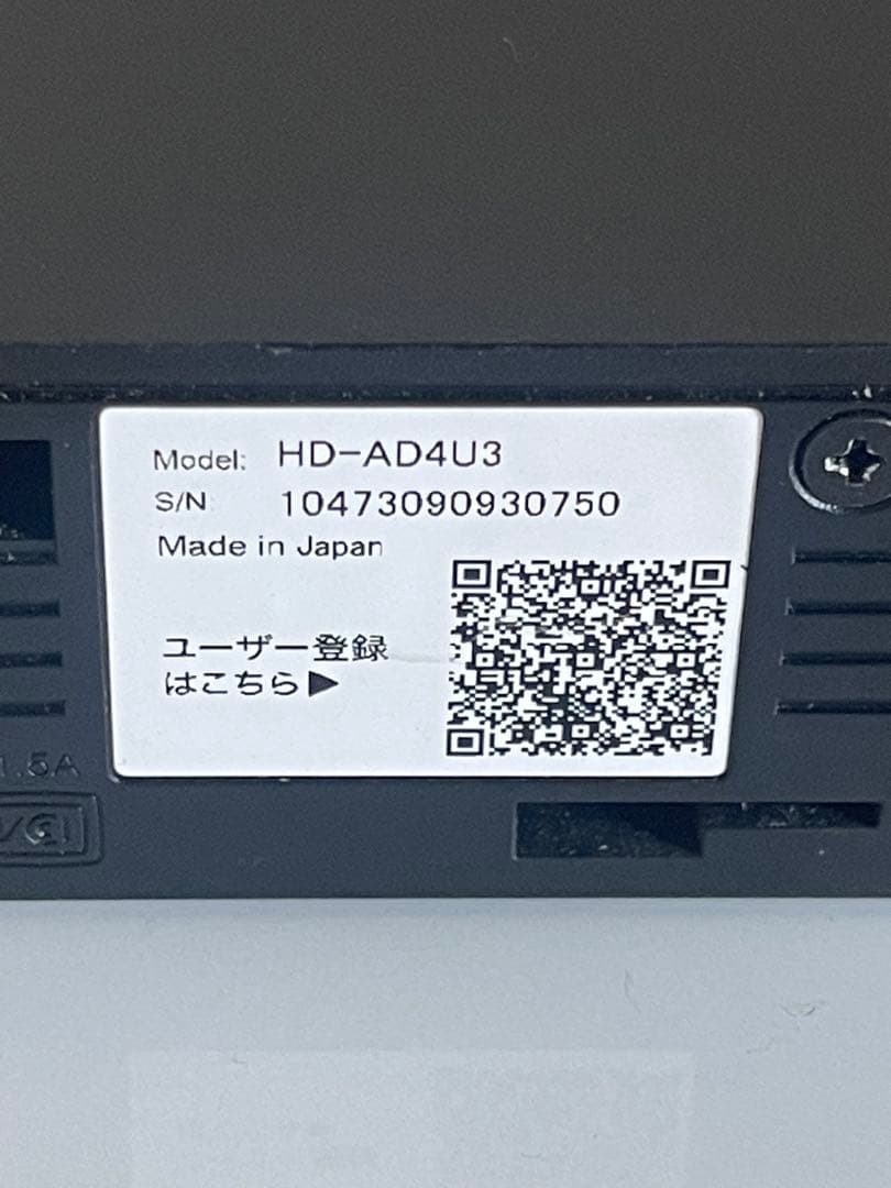 HDD-A640U 外付けハードディスク ブラック4tb