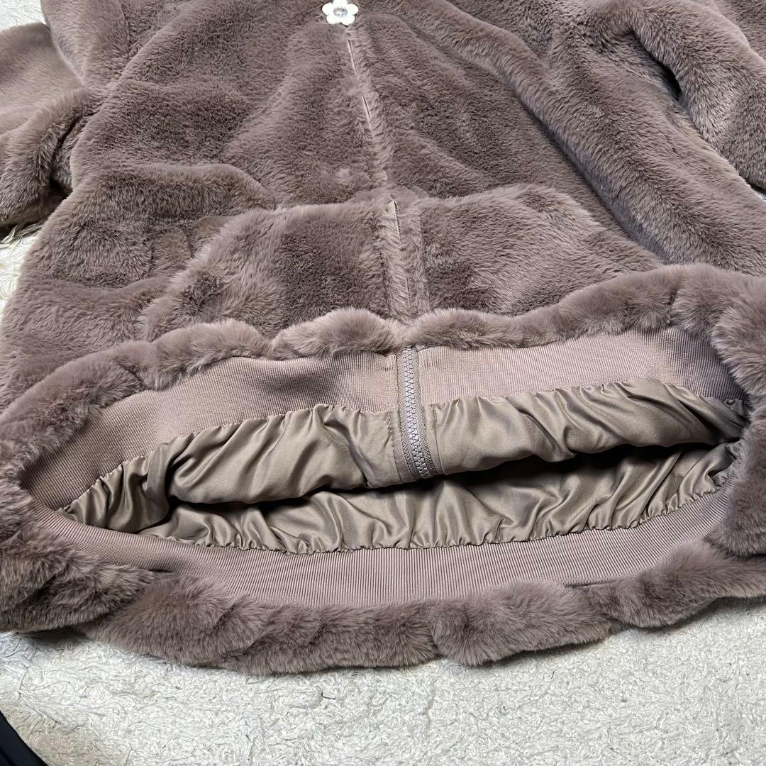 マリークワント ビジュー デイジー ファー ビッグパーカー ブルゾン レディース